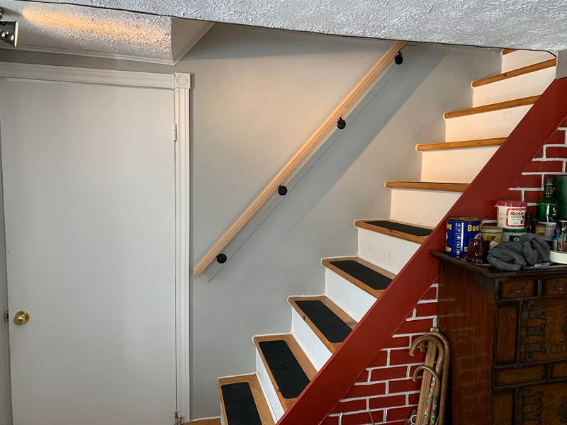 HOME MASTER HARDWARE Heavy Duty Stair Brackets, Hand Rail Bracket for Stairways, Home or Office Stair Support Handrail Brackets Hardware, Matte Black, 2 Pack - Image 5